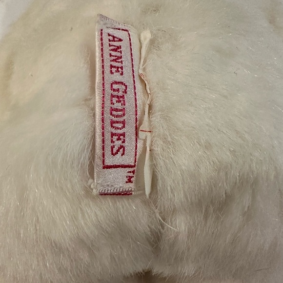 VINTAGE 1997 ANNE GEDDES 9” Baby Doll Stuffed Plush In White Bunny Rabbit Suit - Picture 4 of 4